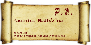 Paulnics Madléna névjegykártya